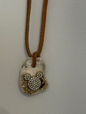 Coastal Rhinestone Mickey Oyster Shell Necklace - Limited Edition